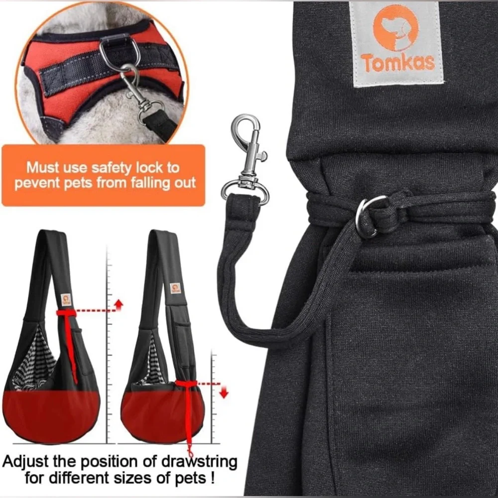 Tomkas Dog Carrier Sling for small cats and dogs.